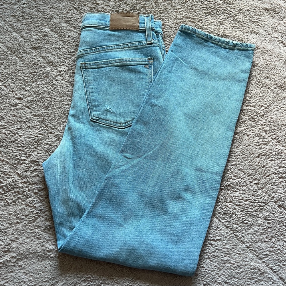 NWT Madewell High Rise Perfect Vintage Straight Jean Relaxed Distressed Sz 27